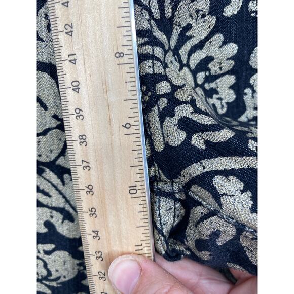 Lafayette 148 Pants Woman’s 6 Tapestry Print Luxury Black & Gold - Picture 8 of 11